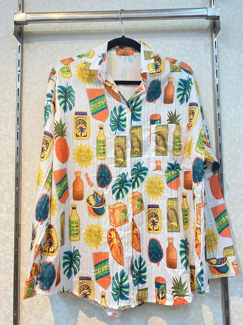 PIROMS DESIGN  Printed Collar Shirt